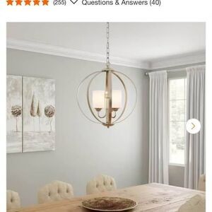 Hampton Bay Findlay 3-Light Brushed Nickel Chandelier NIB